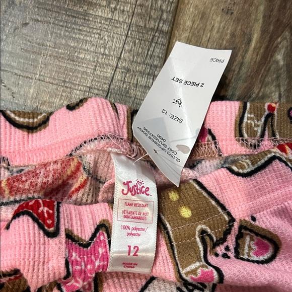 Justice Pink Gingerbread Oh Snap Sleep Set, 2 piece Pajama Set NWT - Picture 8 of 11